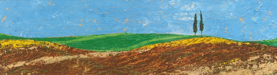 Due alberi, colline ondulate, Toscana, 2005